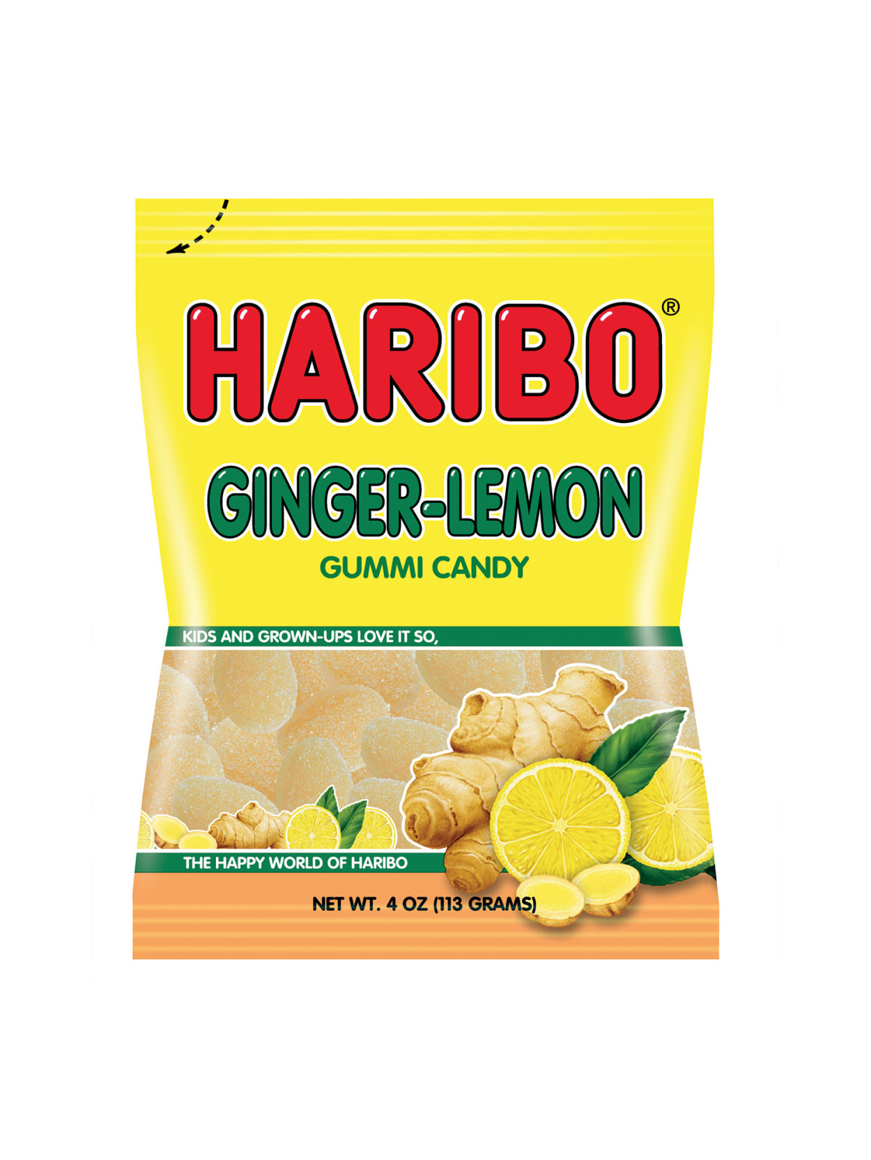 Haribo Ginger Lemon Gummies 5 Oz Pack Of 12 Bags Office Depot