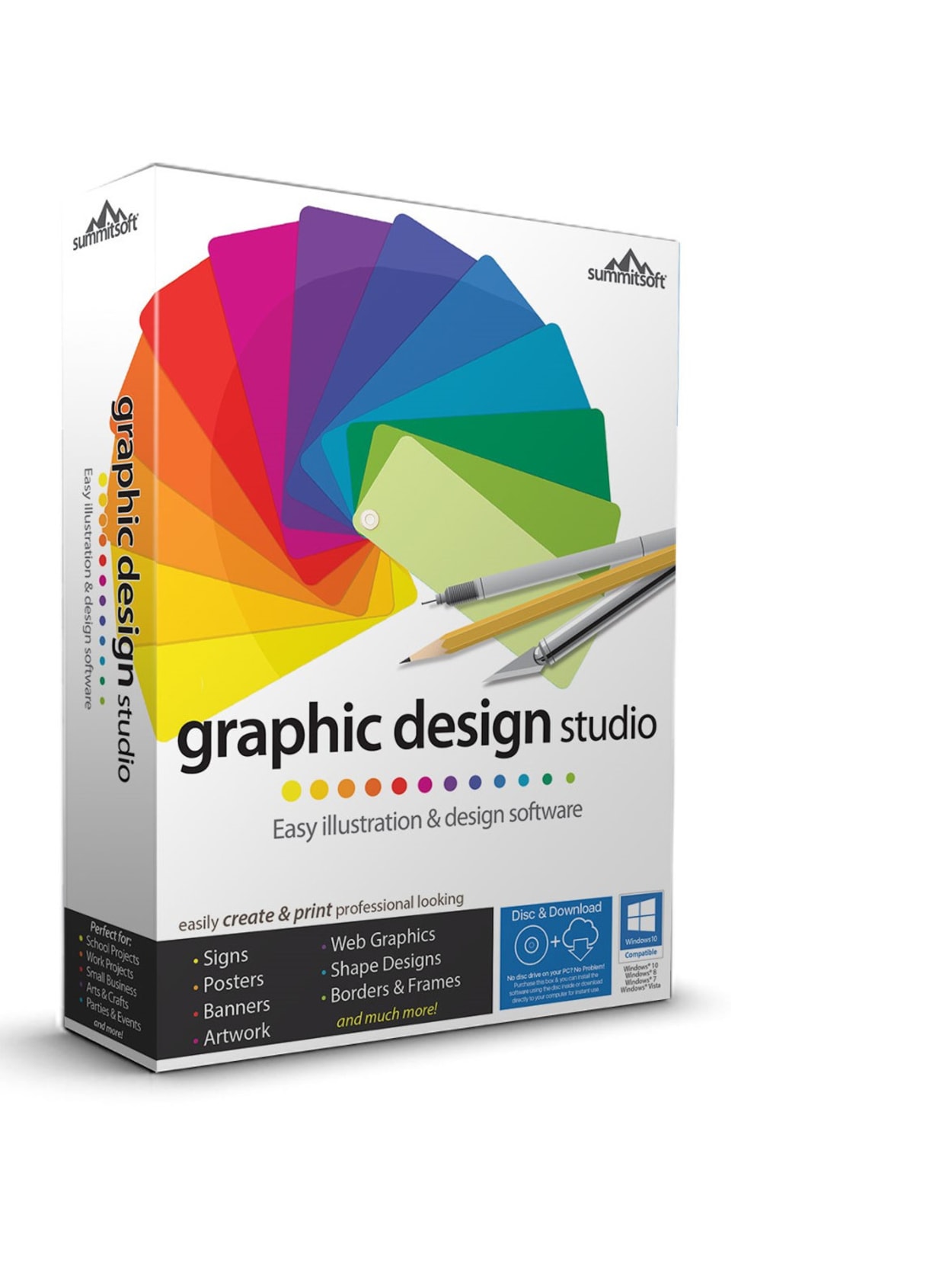 Graphic Design Studio Office Depot Le logiciel d'illustration et de création est convivial et vous permet de créer de tout, comme des affiches et des images en passant par du contenu graphique web et des dessins personnels. graphic design studio item 9786534