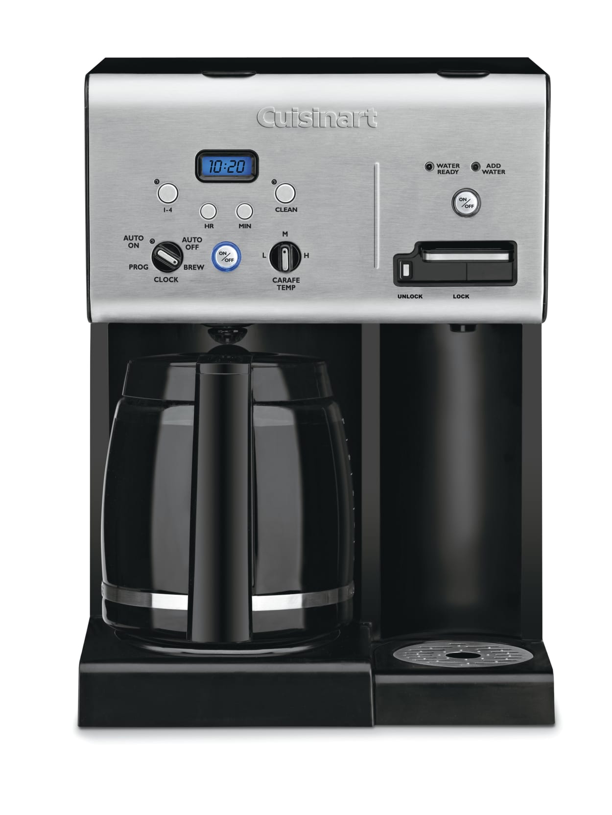 Cuisinart Coffee Plus 12 Cup Programmable Coffeemaker With Hot Water System Silver Office Depot