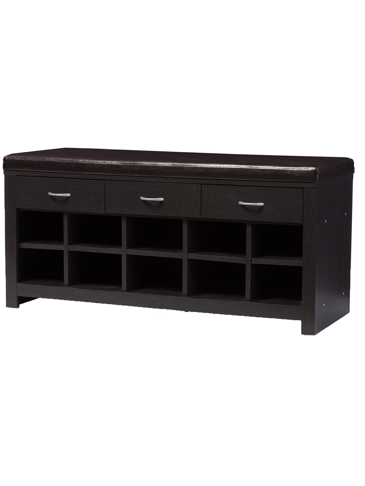 baxton studio shoe cabinet on Baxton Studio Entryway Bench Dark Brown Office Depot
