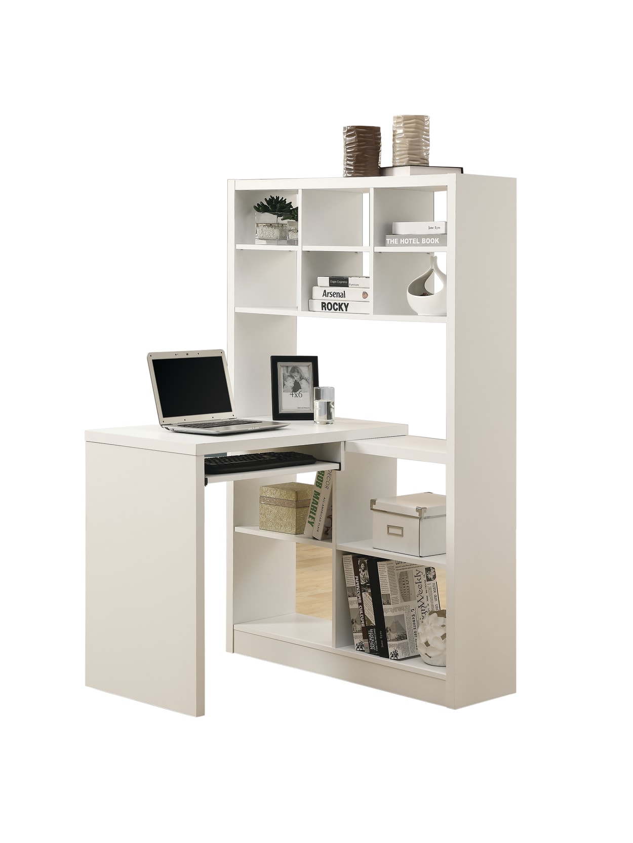 Monarch Specialties Corner Computer Desk With Built In Shelves White Office Depot