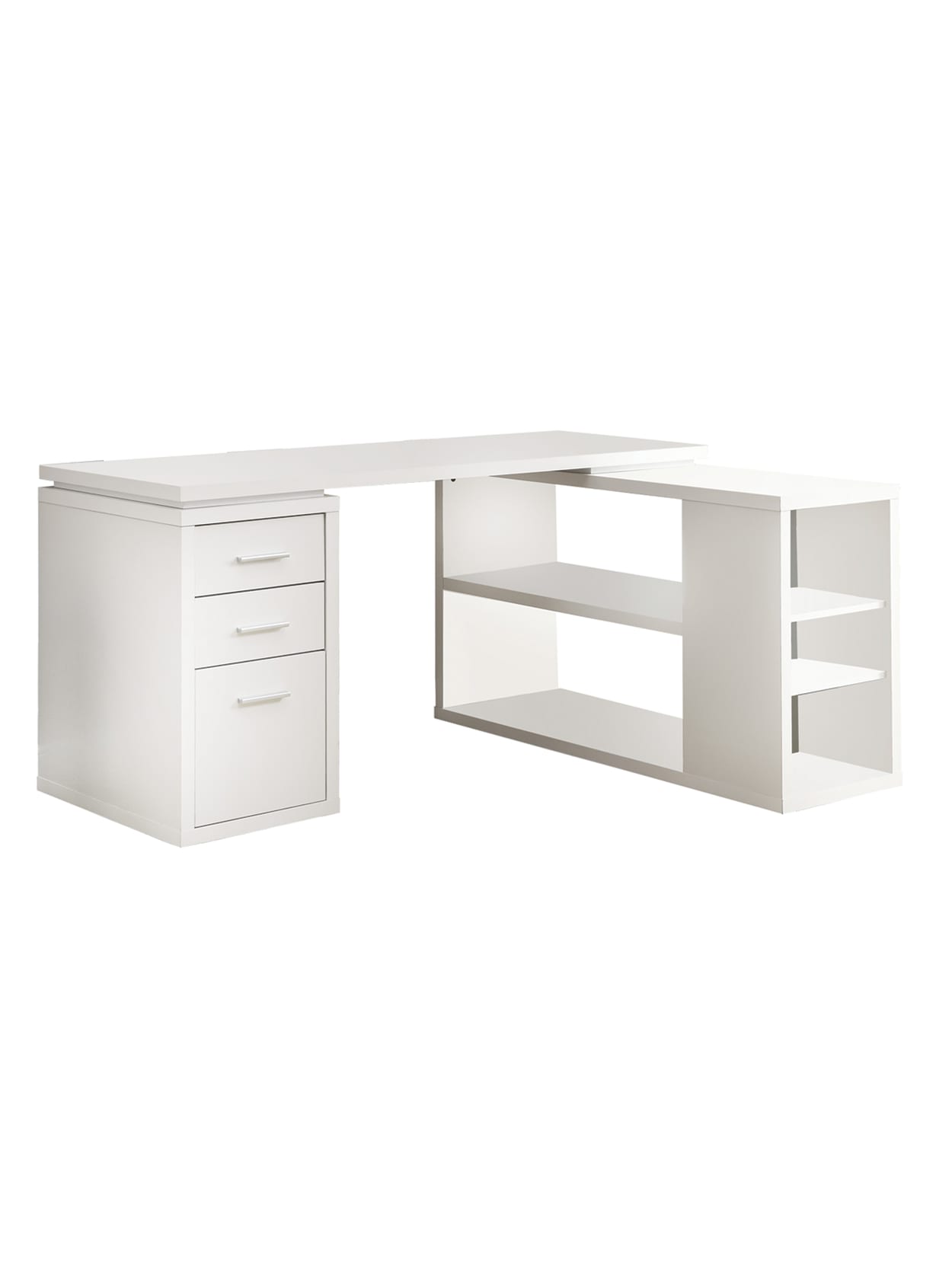 Monarch Specialties L Shaped Computer Desk With Book Shelf White Office Depot Executive desk with wireless charging and hidden drawer. monarch specialties l shaped computer desk with book shelf white item 981007