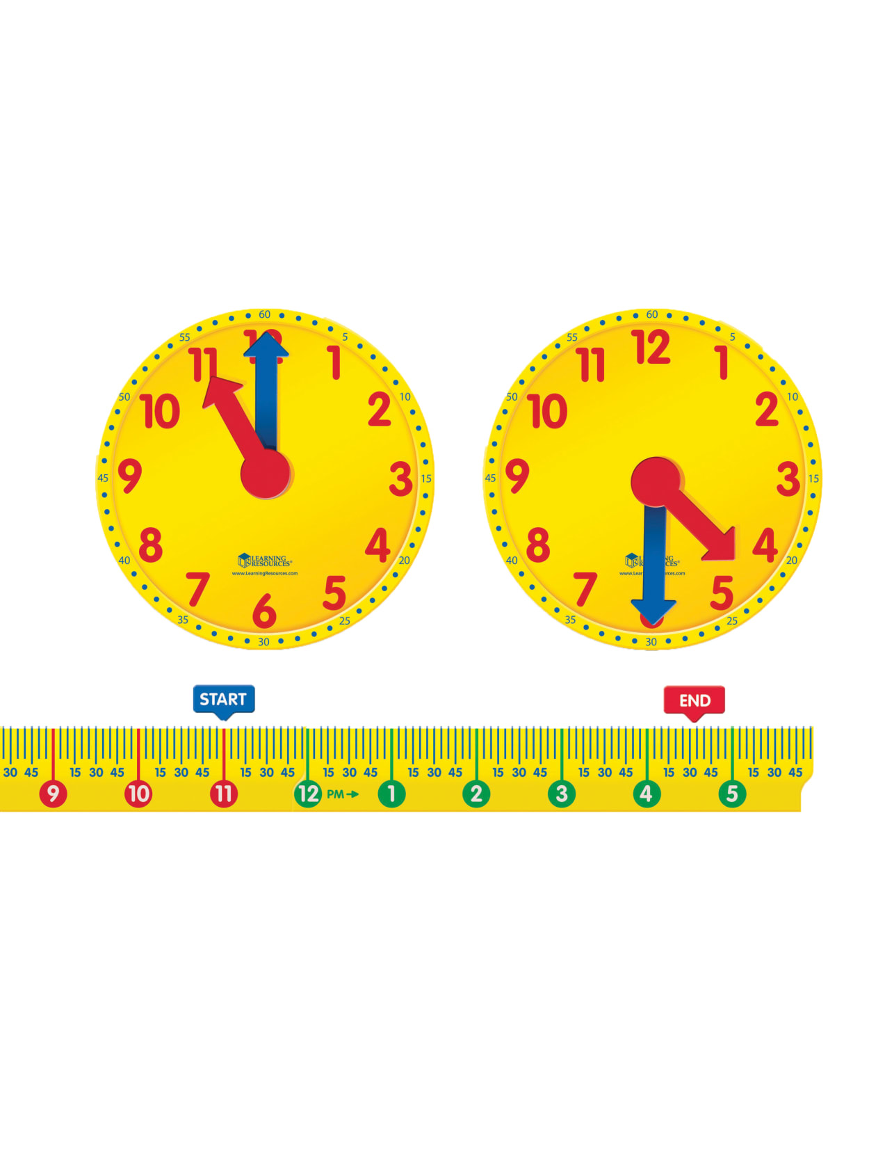 Learning Resources Magnetic Elapsed Time Set Pre K To Grade 2 Office Depot