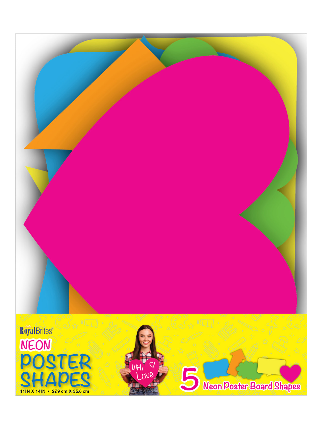 Royal Brites Poster Shapes Neon 5pk Office Depot