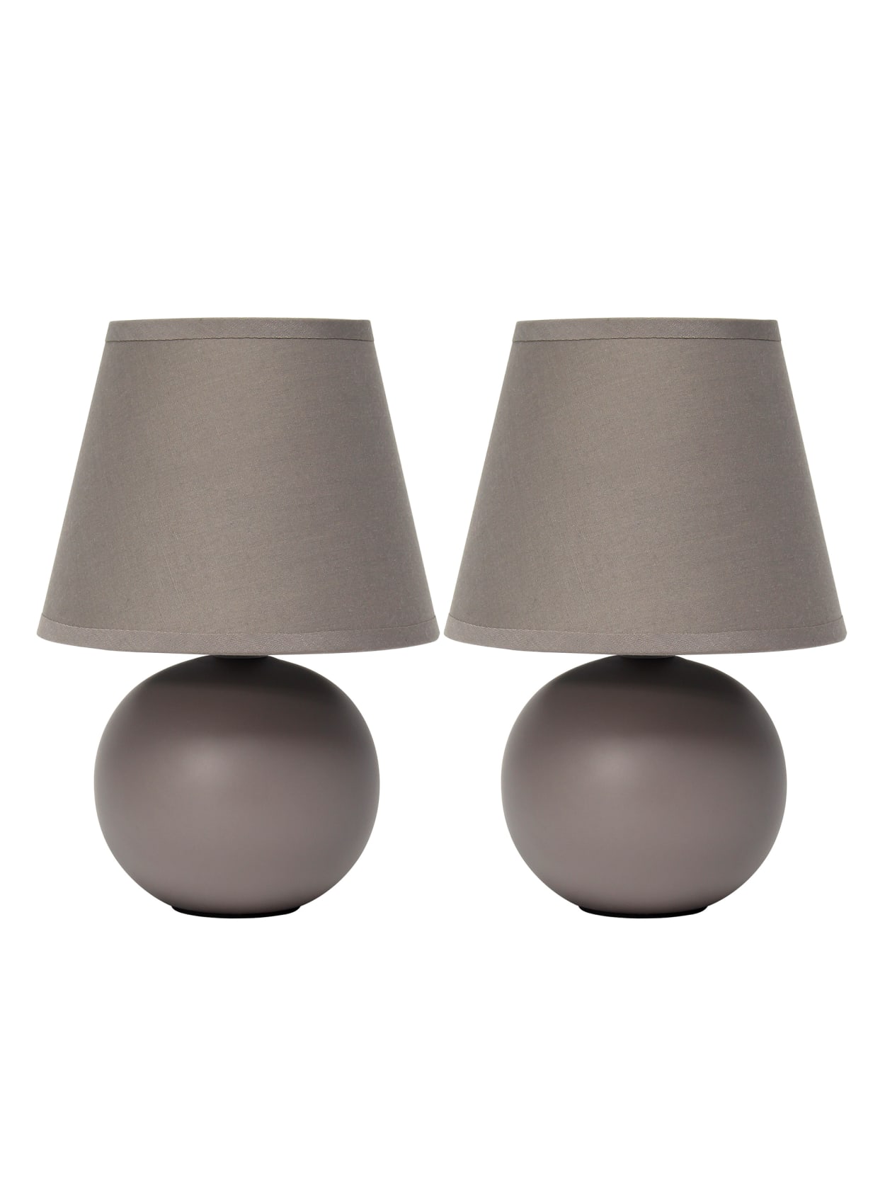 Simple Designs Mini Globe Lamps Gray 2 Pk Office Depot