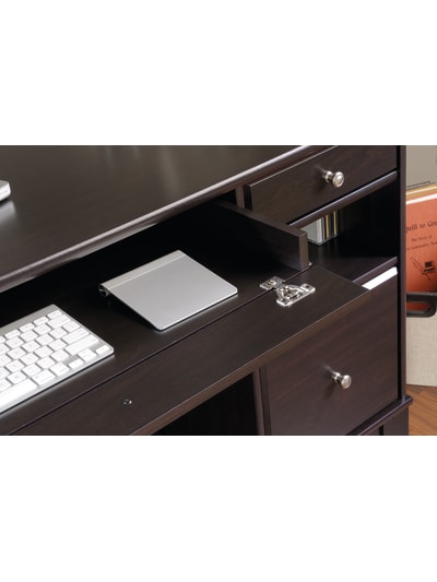 Office Depot This fine computer desk from sauder features a stylish brushed maple finish that fits elegantly into any decor.