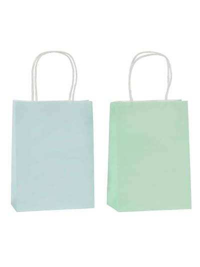 12 PC Solid Color Turquoise Gift Bags Small 