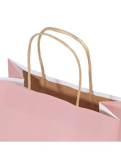 Bridal Shower Medium Blush Pink Gift Bags with Handles for Wedding 8 x 10 In, 15 Pack 