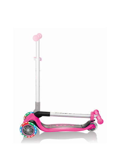 globber primo foldable lights pink scooter