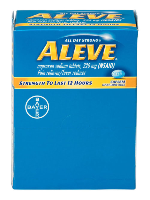 Aleve Pain Reliever Tablets 1 Tablet Per Packet Box Of 50 Packets Office Depot