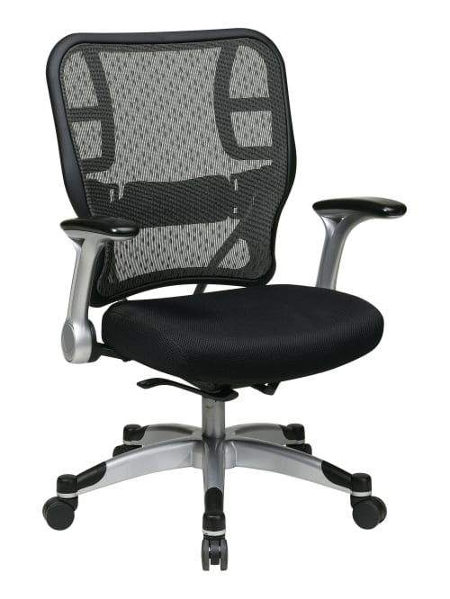 Office Star Deluxe R2 Spacegrid Fabric Executive Chair Black Office Depot