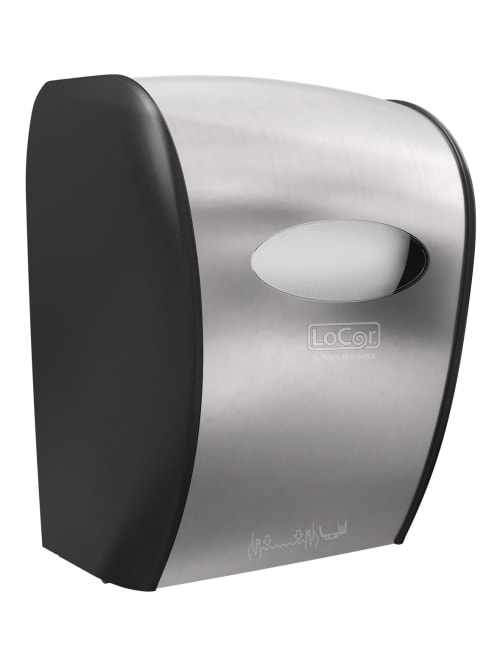 Solaris Paper Locor Wall Mount Mechanical Paper Towel Dispenser Stainless Office Depot