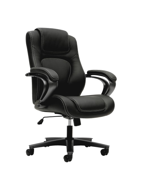 Hon Bonded Leather Fixed Arm Executive Chair Black Office Depot
