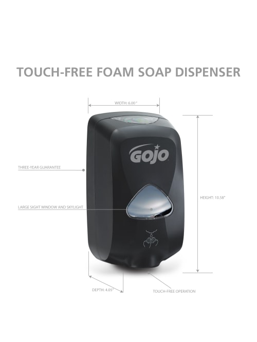 Gojo Tfx Wall Foam Soap Dispenser 10 12 H X 6 W X 4 D Black