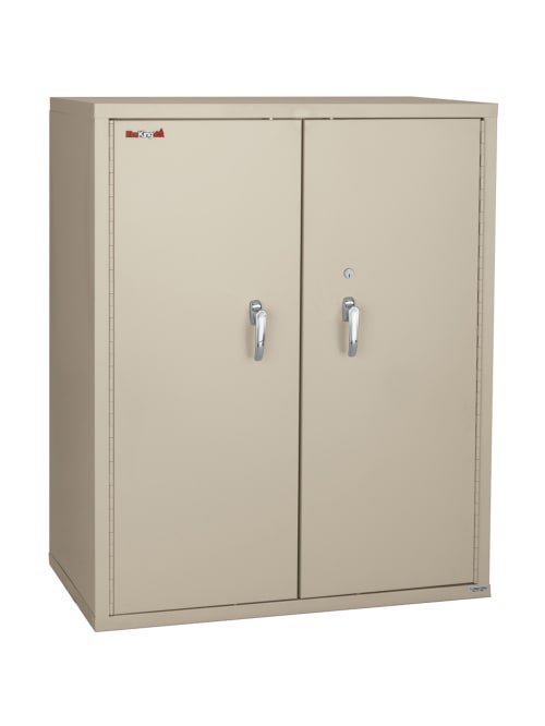 Fireking Fire Resistant Storage Cabinets 2 Adjustable Shelves 44 H X 36 W Parchment White Glove Delivery Office Depot