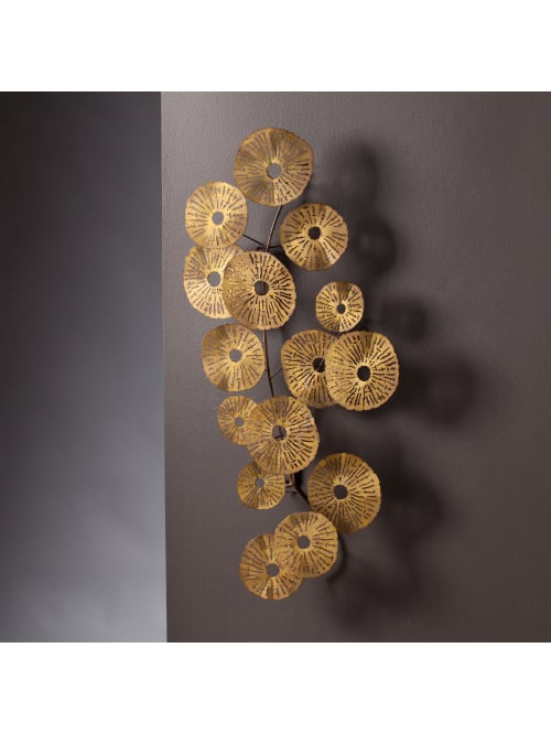 Aura Abstract Wall Sculpture 40 34 H X 20 34 W X 4 D Metallic Gold Office Depot