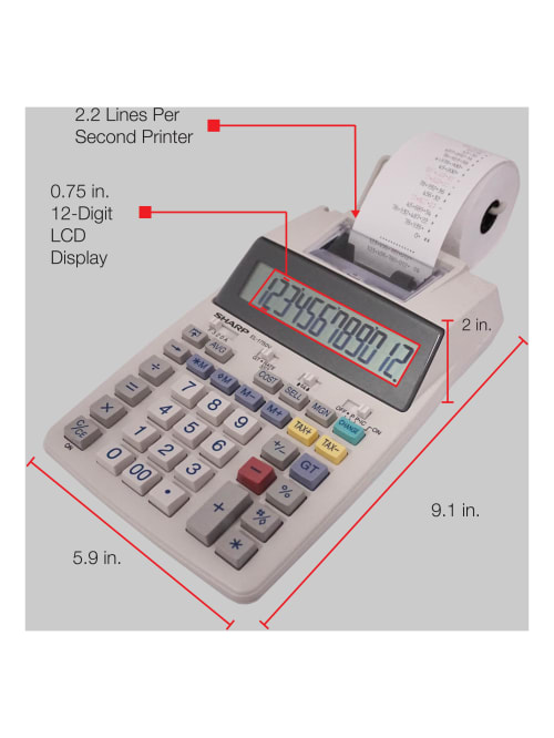Sharp El 1750v Printing Calculator Office Depot