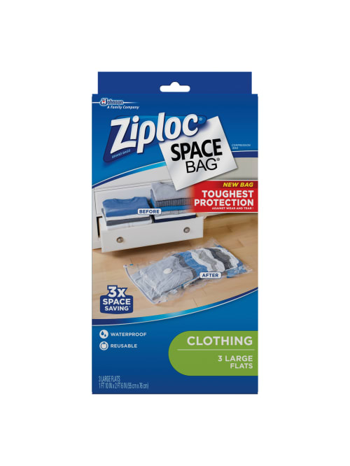 Ziploc Space Bags Jumbo Clear Pack Of 3 Office Depot