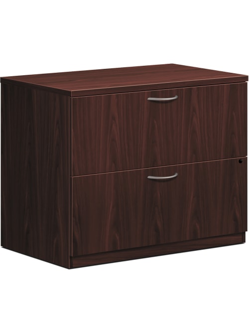 Hon Foundation 35 W Lateral 2 Drawer File Cabinet Metal Mahogany Office Depot