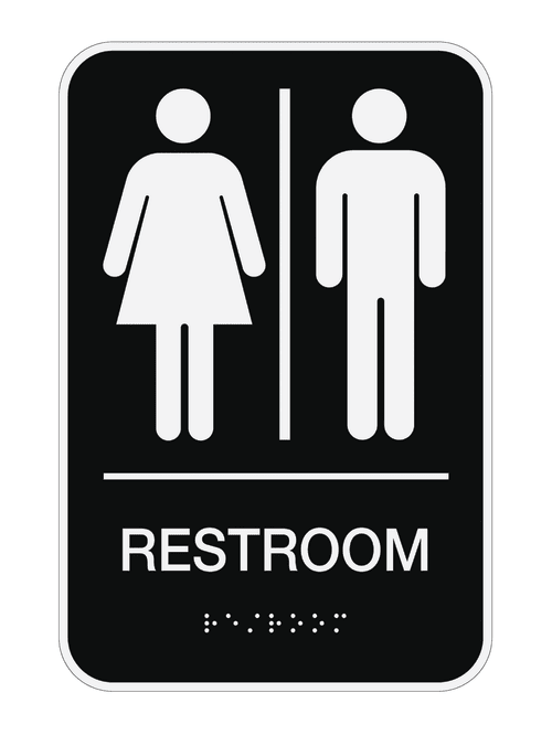 Cosco Ada Menswomensunisex Restroom Sign 6 X 9 Black Office Depot