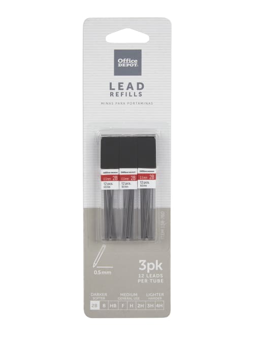 Office Depot Brand Lead Refills 0 5 Mm 2b Hardness Tube Of 12