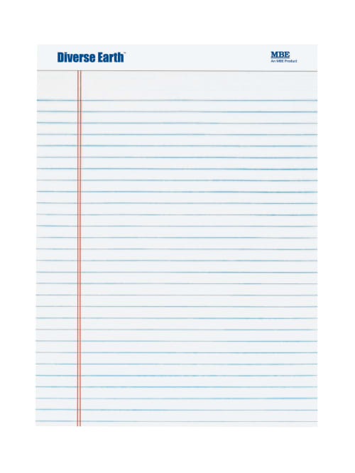 Diverse Earth 100percent Recycled Legal Pad Legal Ruled 50 Sheets White 8 12 X 11 34 Office Depot