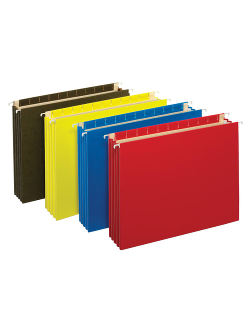 Office Depot Hanging Pockets With Full Height Gussets Letter Size 8 12 X 11 3 12 Expansion Assorted Colors Pack Of 4 Office Depot