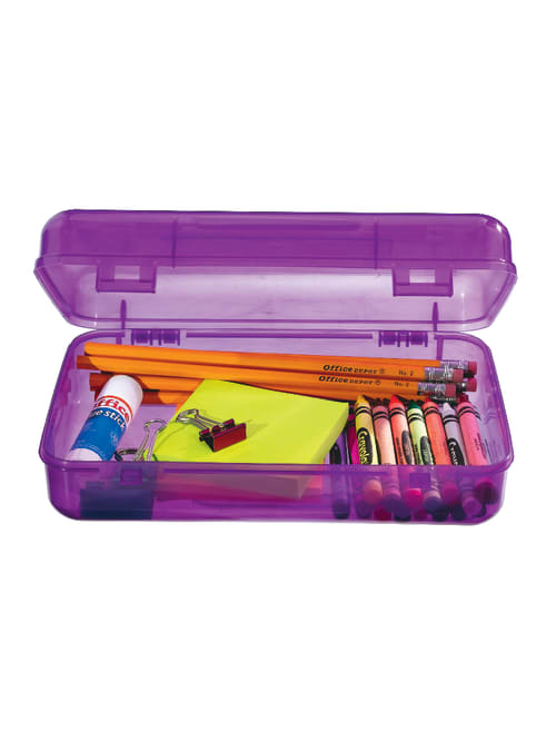 Innovative Storage Designs Pencil Box 8 12 X 5 12 Assorted Colors Office Depot