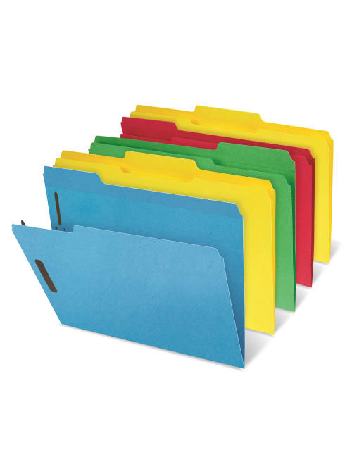 Office Depot Brand File Folders With 2 Fasteners 13 Tab Letter Size Assorted Colors Pack Of 50 Office Depot