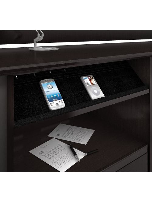 Bush Cabot Corner Desk Espresso Oak Standard Delivery Office Depot