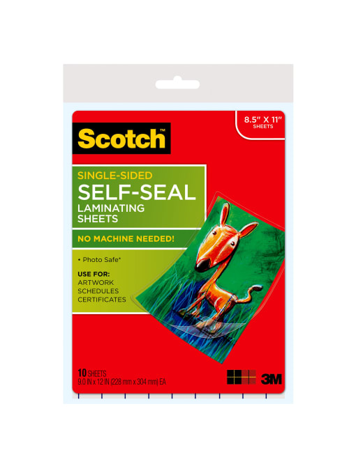 Yubbler Scotch Laminating Sheets, 8 1/2in x 11in, Clear, Pack Of 10