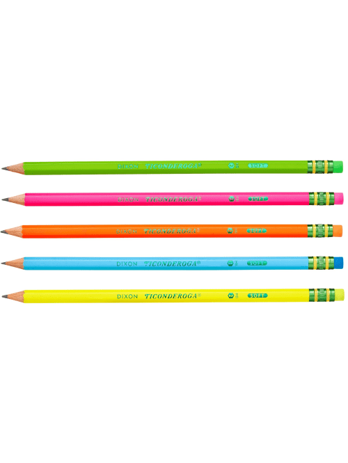 Dixon Neon Wood Case Color Pencils Presharpened 2 Lead Pack of 10