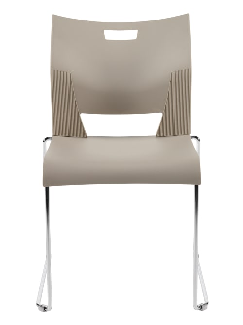 Global Duet Stacking Chairs Armless 32 14 H X 20 12 W X 22 12 D Latte Beige Pack Of 4 Office Depot