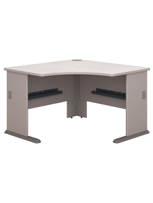 Bush Business Furniture Office Advantage Corner Desk 48 W Pewter Standard Delivery Office Depot