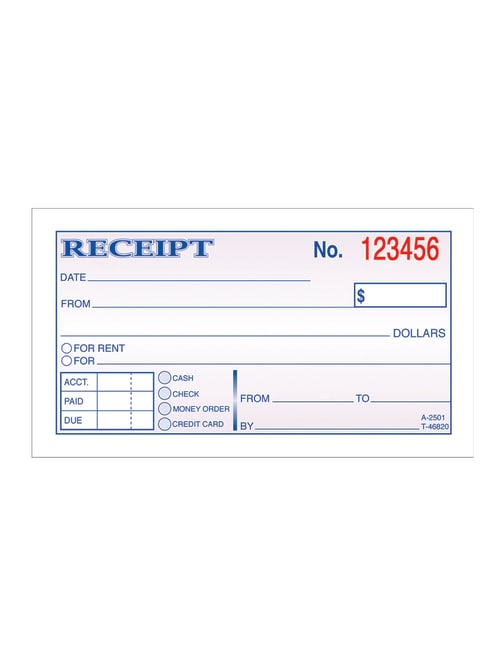 Adams Moneyrent Receipt Book Office Depot