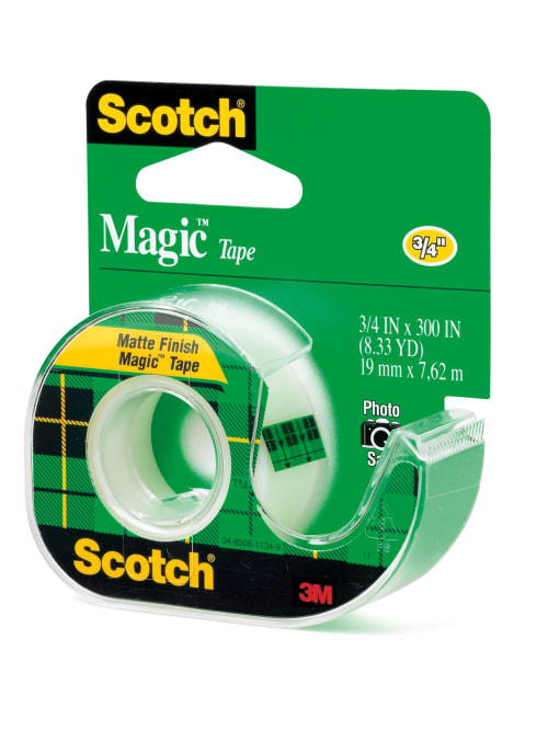 Yubbler - Scotch® Magic™ Tape In Dispenser, 3/4 x 300, Clear