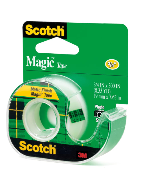 Scotch® Magic™ Invisible Tape, 810D, with refillable dispenser, 3/4 in x 36  yd (19 mm x 33 m)