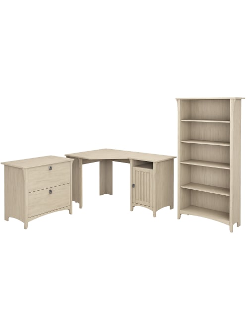 Bush Furniture Salinas Desk Antique White Office Depot