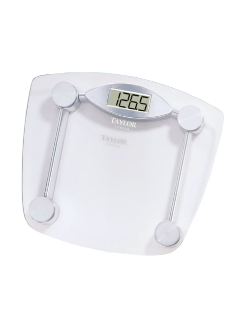 Taylor 7506 Chrome And Glass Lithium Digital Scale 400 Lb Chrome Office Depot