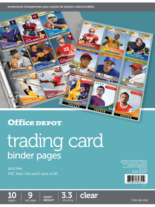 Office Depot Trading Card Binder Pages 10 Pk Office Depot