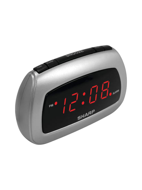 Sharp Battery Backup Electric Powered Digital Alarm Clock 2 34 X 4 14 X 2 Blacksilver Office Depot