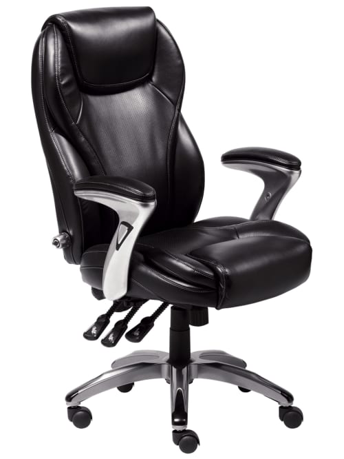 Serta Ergo Executive Bonded Leather Office Chair Black Office Depot