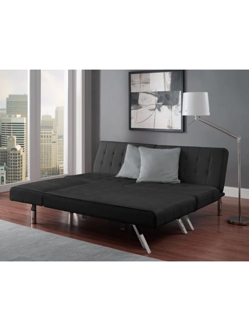 Dhp Emily Bonded Leather Chaise Lounger Black Office Depot