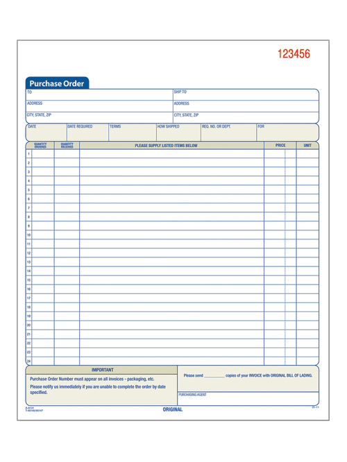 Adams Carbonless Purchase Order Book Office Depot