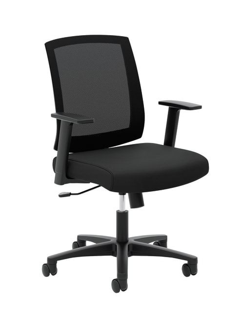 Task Mid Back Chair 5 Casters Black Office Depot
