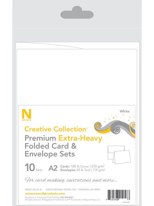 Neenah Creative Collection Card And Envelope Set A2 White Fsc Certified Set Of 10 Office Depot