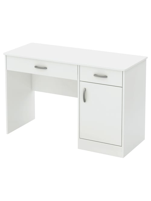 South Shore Axess Small Desk With Storage Pure White   Office Depot