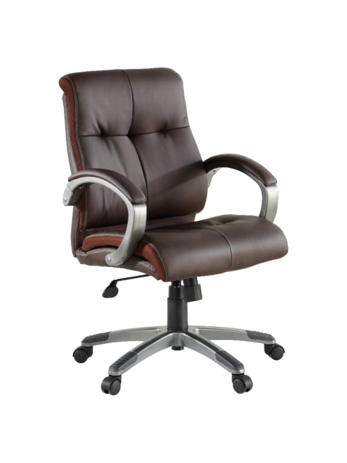 Lorell Manager Bonded Leather Swivel Chair Brown Office Depot
