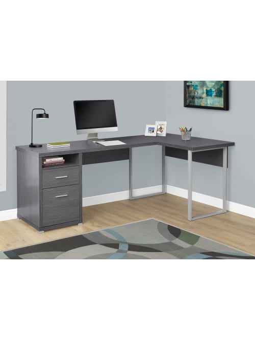 Monarch Specialties L Shaped Computer, Corner Computer Desk With File Cabinet