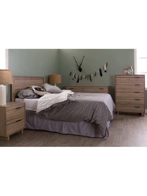 South Shore Fynn Nightstand Rustic Oak Office Depot